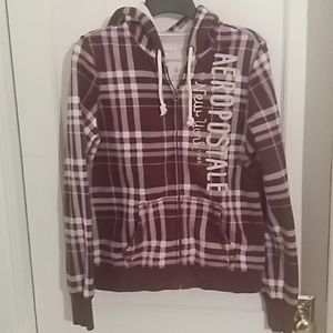 Aeropostale Plaid Hoodie Size Large